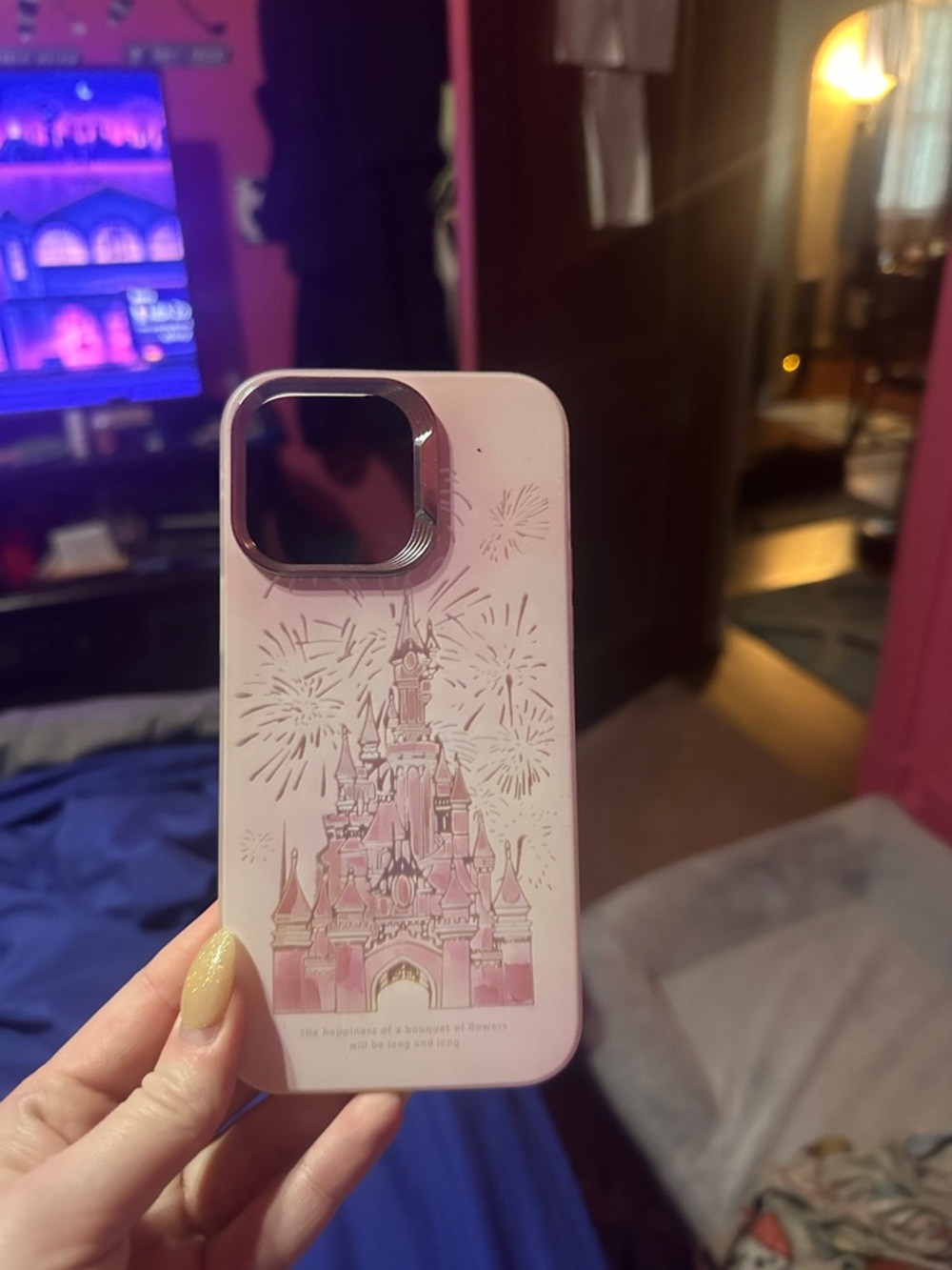 Pink Castle-Print Phone Case - Unbranded Decorative Protective Cover